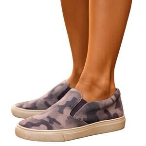 J Slides NYC 8 Suede Camo Gray Women's Tennis Shoe Athletic Sneaker